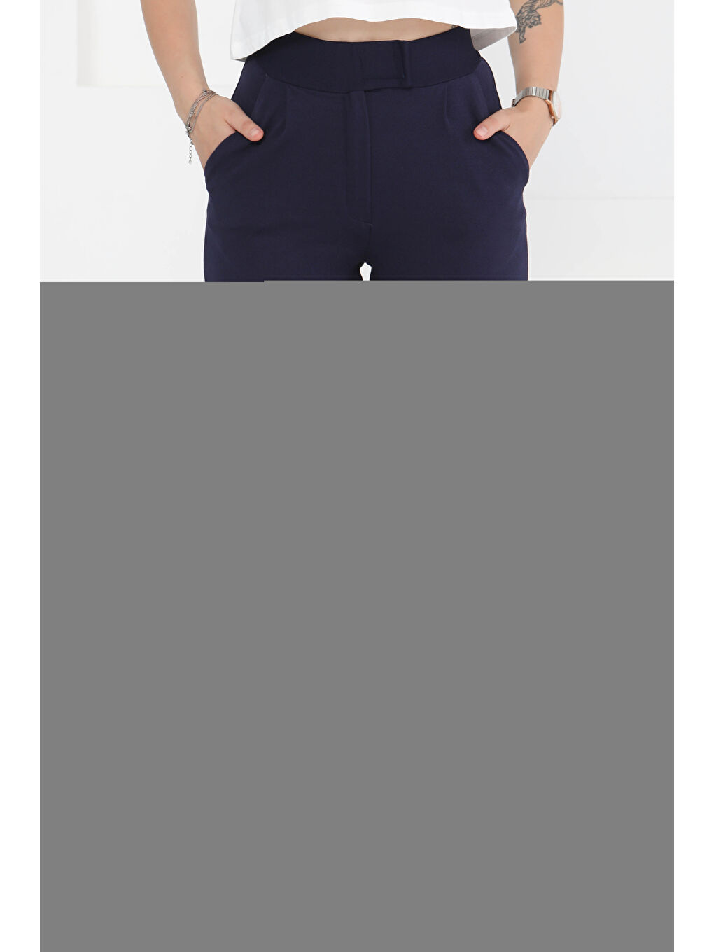 Cırtlı Spor Pantolon Lacivert - 27351-1