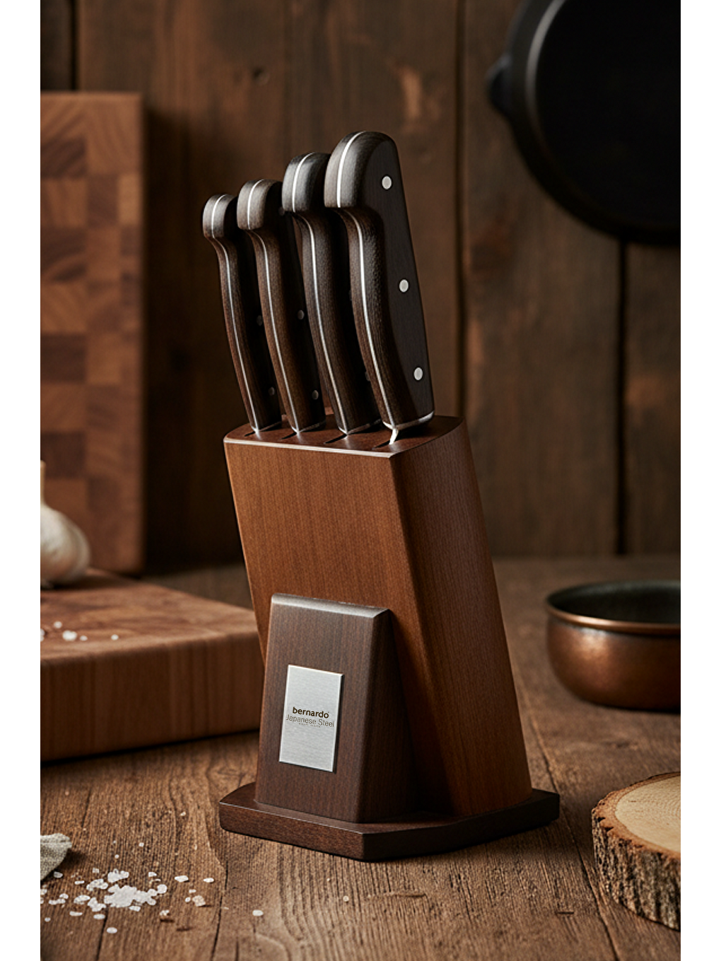 Kahverengi Vento Takozlu Bıçak Seti-1