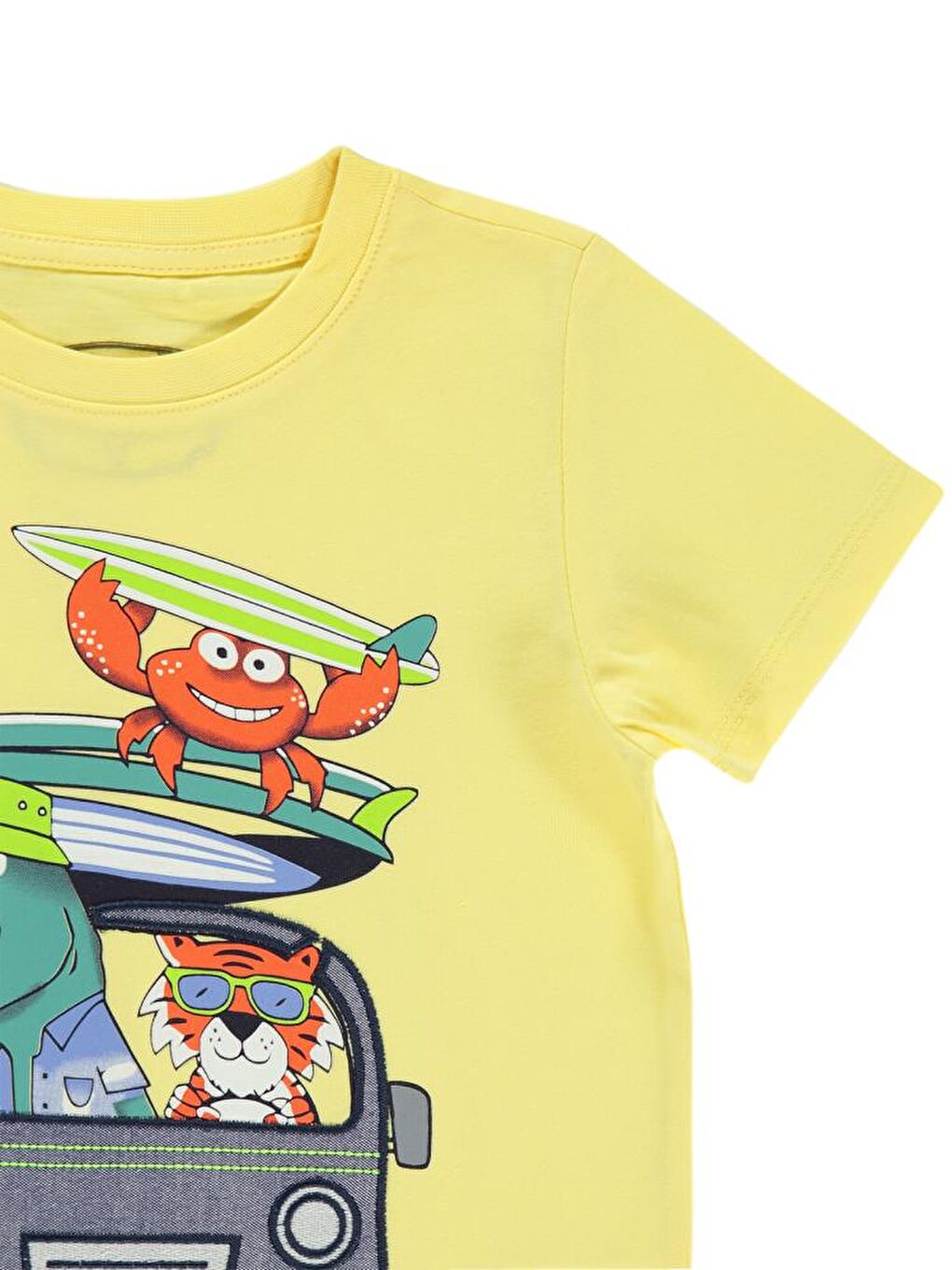 Sarı Boys Tatilci Arkadaşlar Baskılı 2-5 Yaş Tişört-2