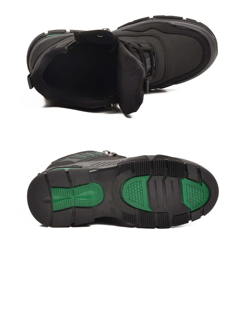 Siyah Yeşil Kaymaz Taban Fermuarlı Unisex Outdoor Bot 444 G-4