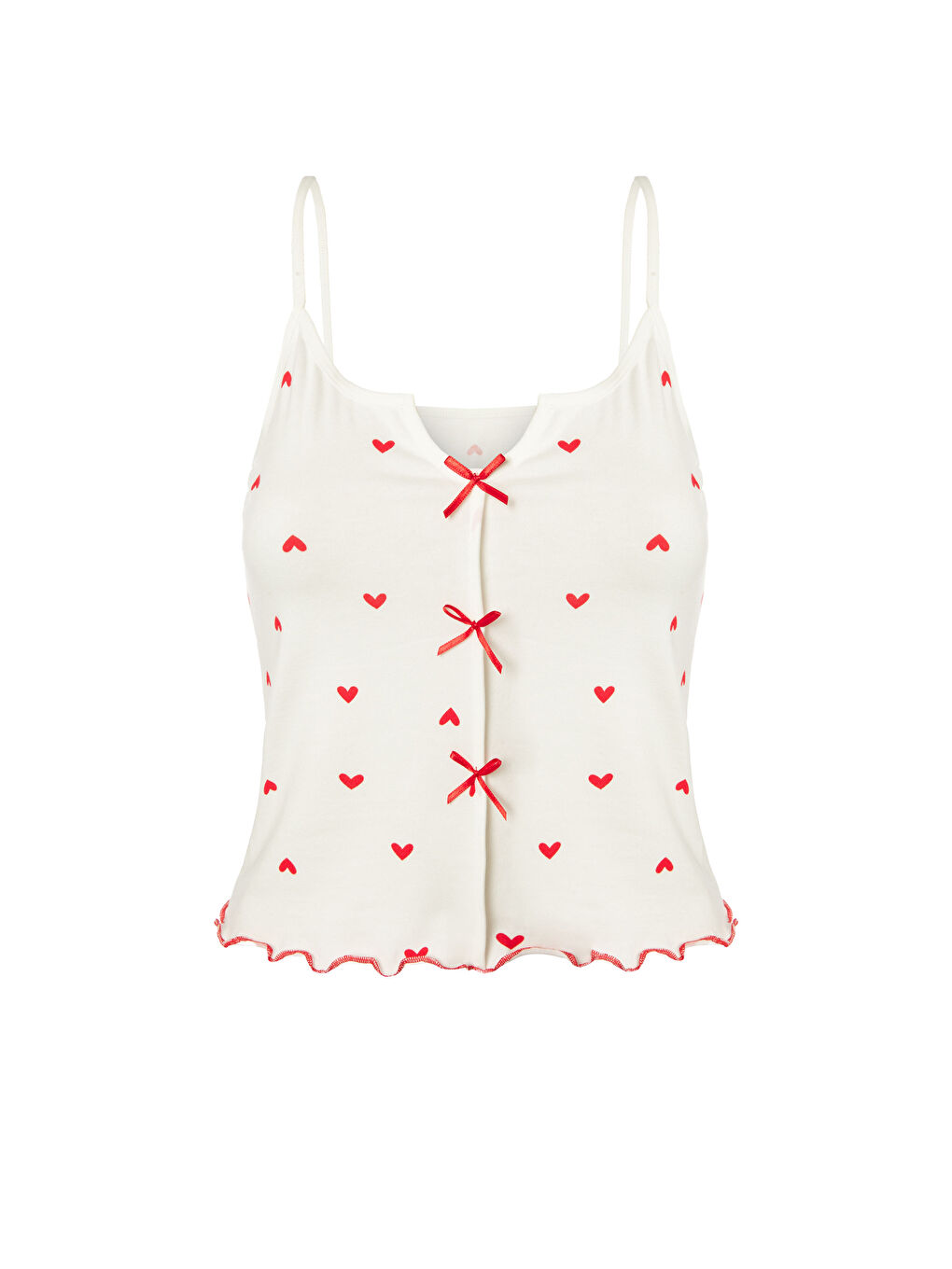 Pembe Kadın Çiçek Desenli Gül Fiyonklu İp Askılı Şort Takım-1