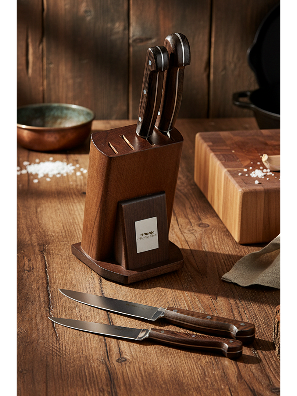 Kahverengi Vento Takozlu Bıçak Seti-2