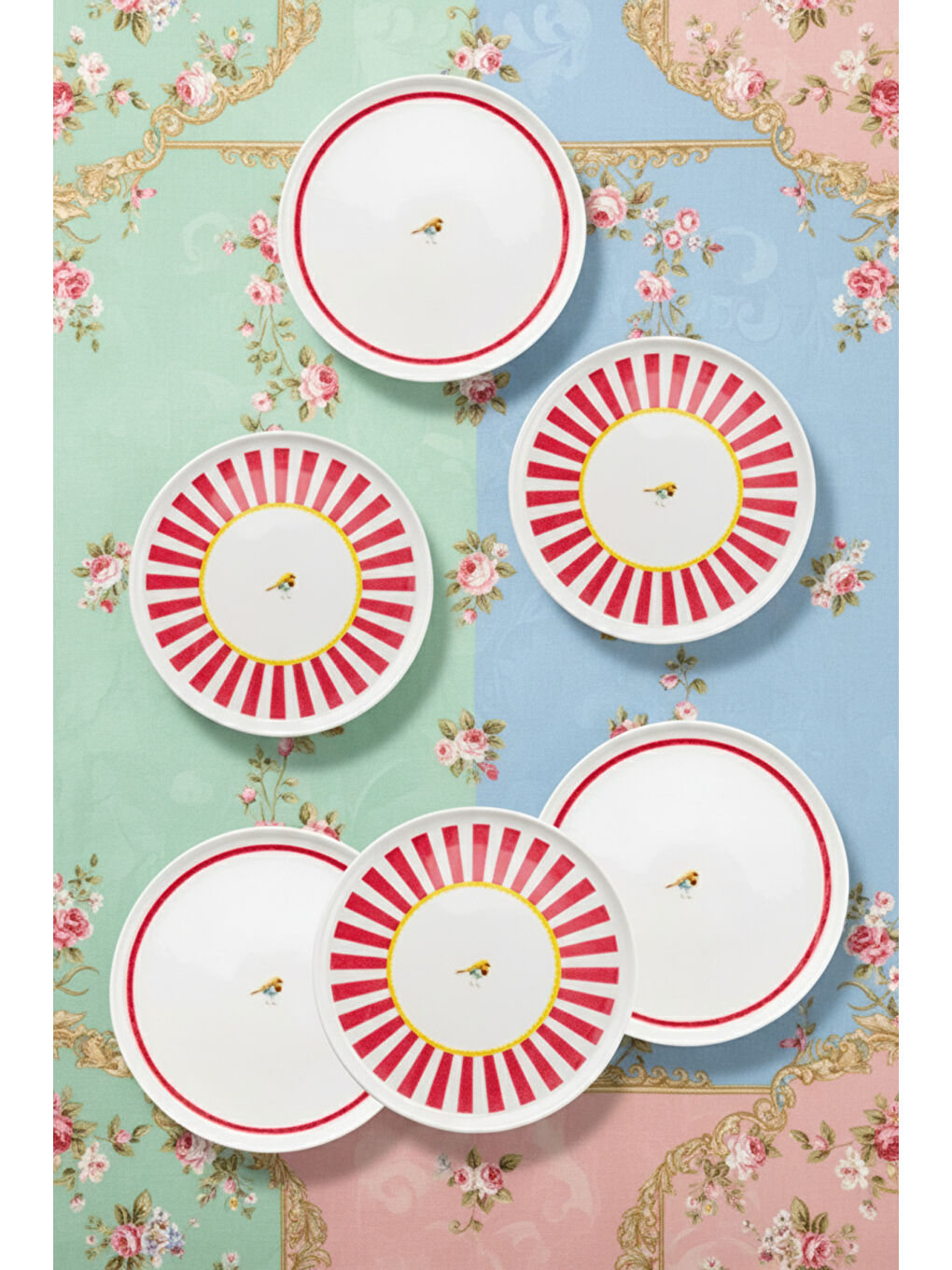 Karışık Bird Time 6 Parça Pasta Takımı-4