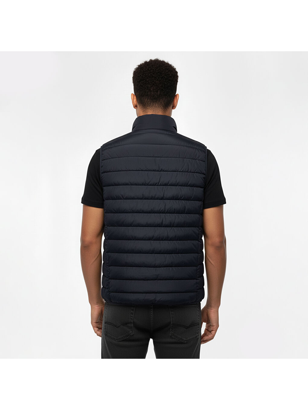 Brody Quilt Erkek Lacivert Dik Yaka Yelek-1