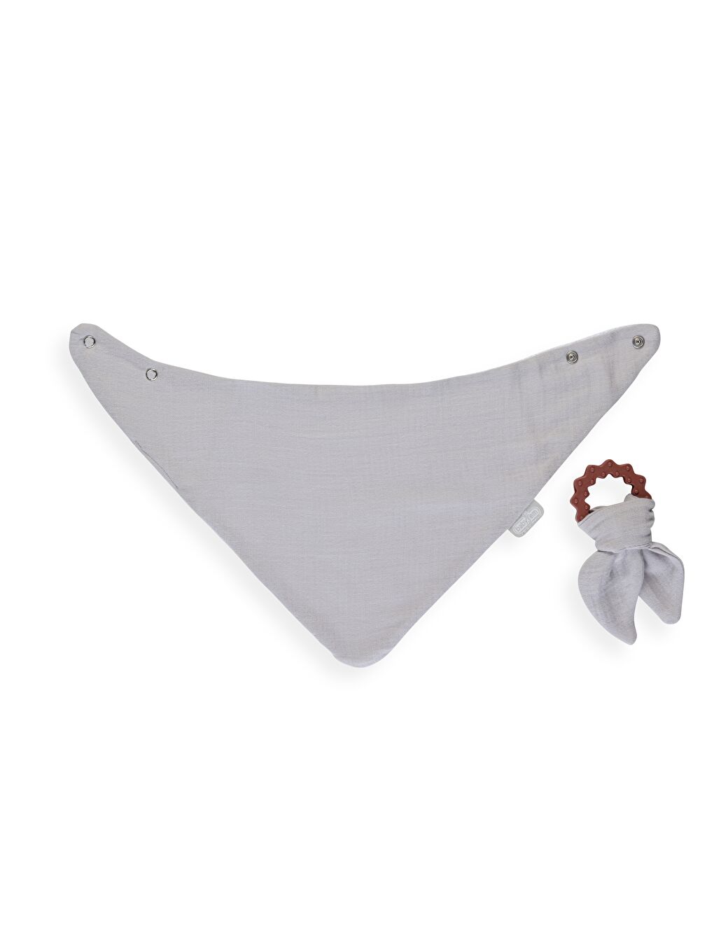 736 Silikon Diş Kaşıyıcılı Müslin Önlük Gri-1