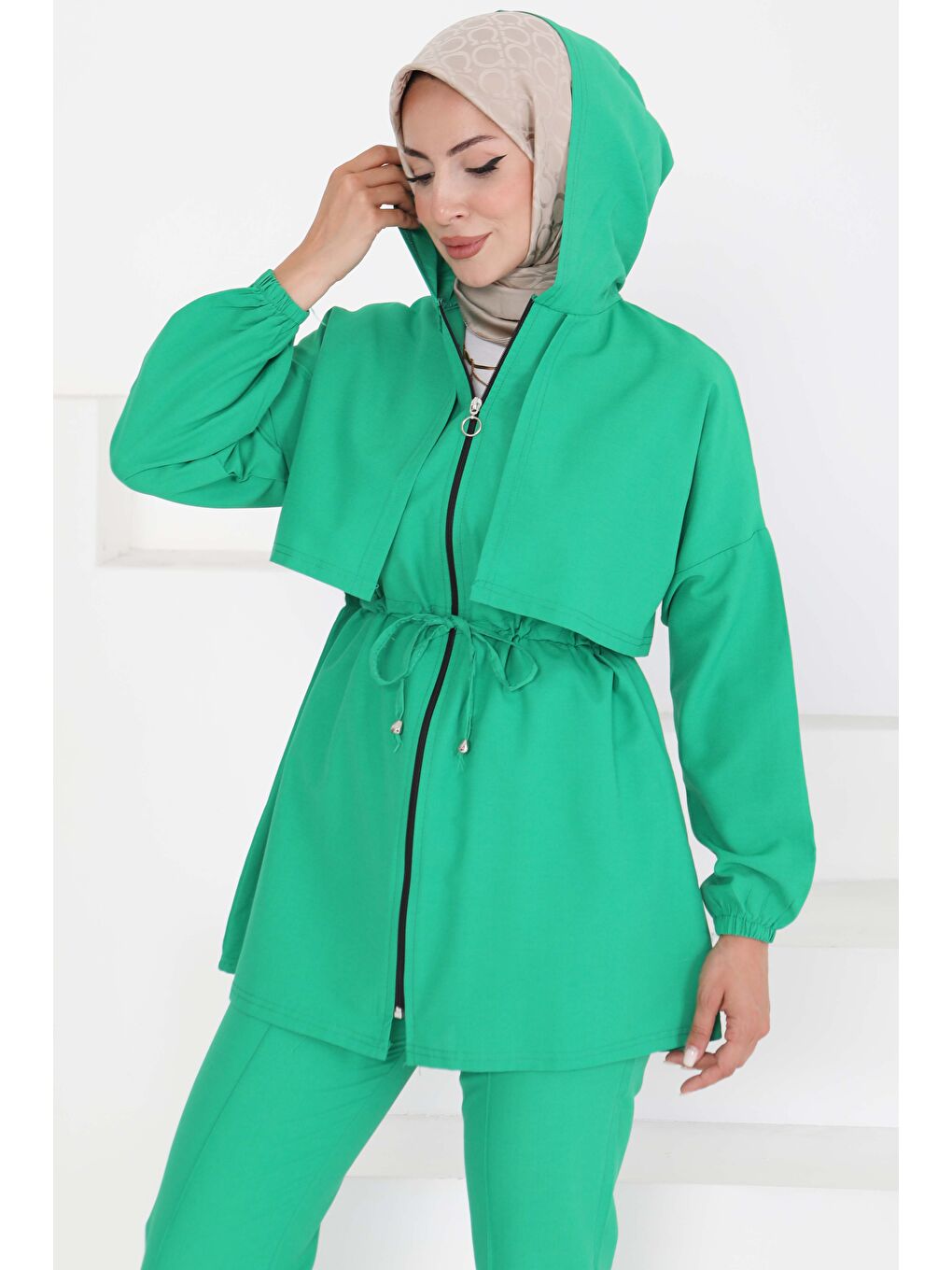 Yeşil Önden Bağlamalı İkili Takım Yesil - 27073-1