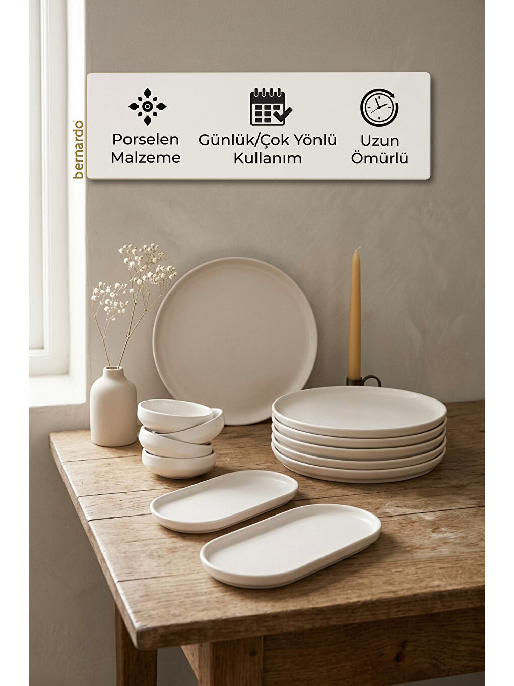 Lily 12 Parça Kahvaltı Takımı Beyaz-4