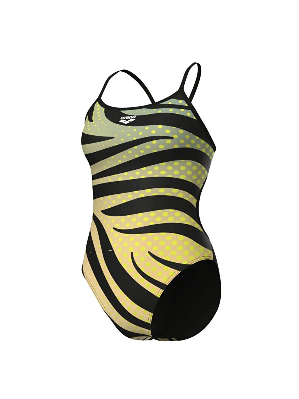 Siyah Multi Stripes Swimsuitalylace Back Kadın Yüzücü Mayosu 007158560