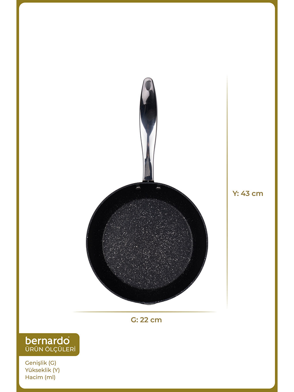 Chef Line Granit Tava Siyah 22cm-1