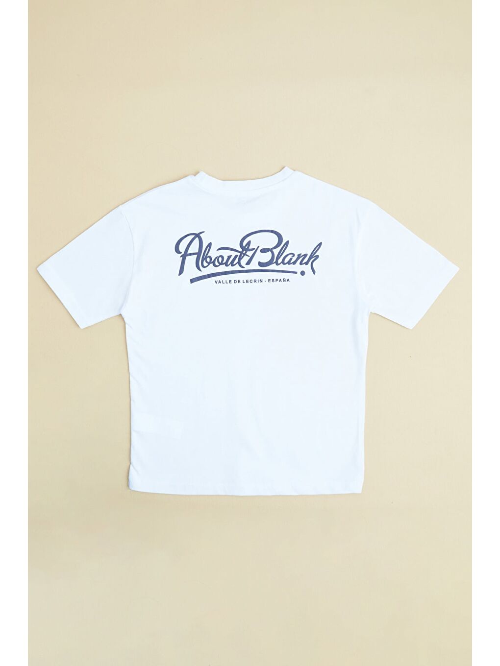 Beyaz Arkası Yazı Baskılı Oversize Erkek Çocuk Tişört-1