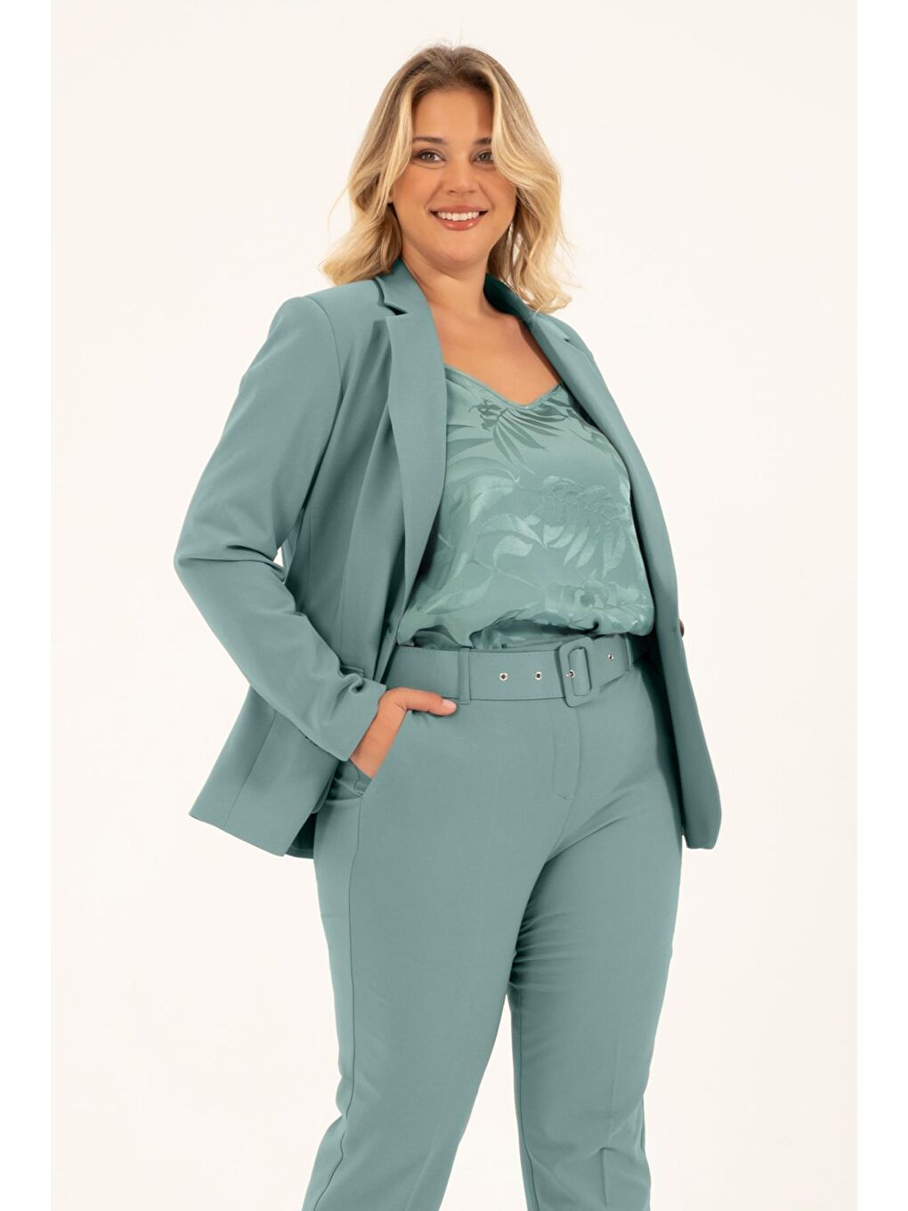 Mylinemoda Mint Yeşil Astarlı Blazer Ceket - 2