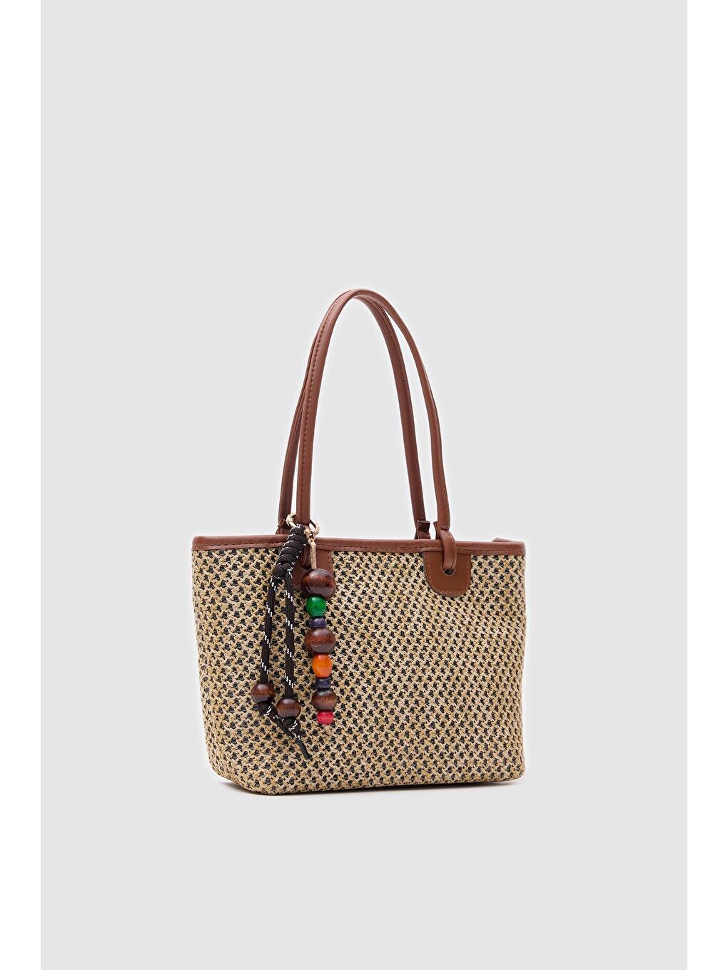 Kahverengi Roen Hasır Omuz Çantası Taba-4