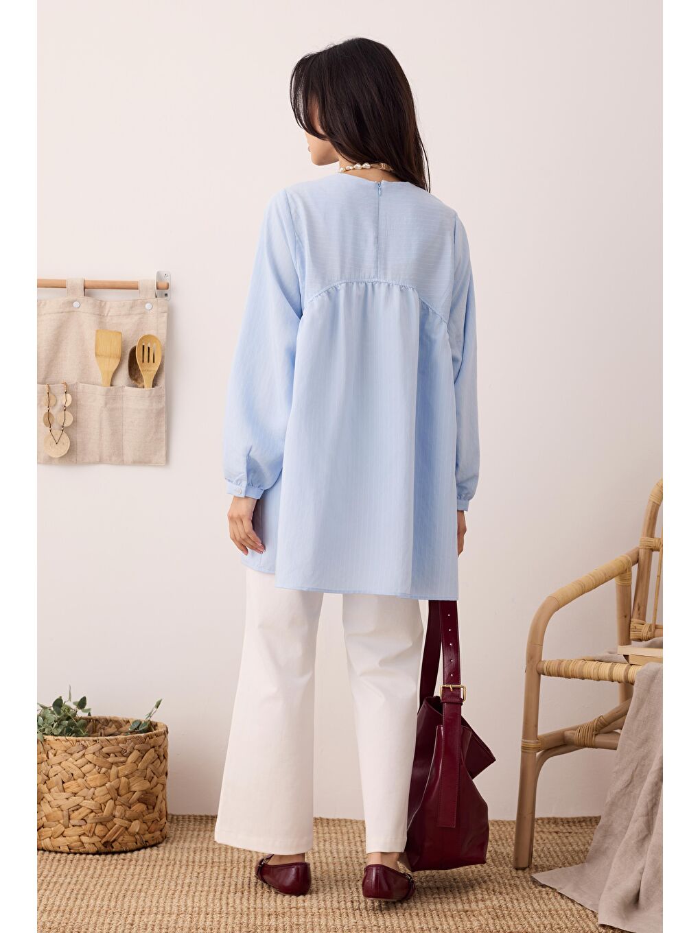 V Panama Tunik Açık Mavi-3