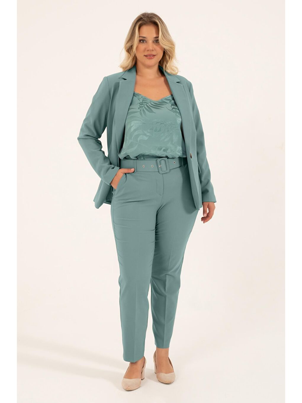 Mylinemoda Mint Yeşil Astarlı Blazer Ceket - 3