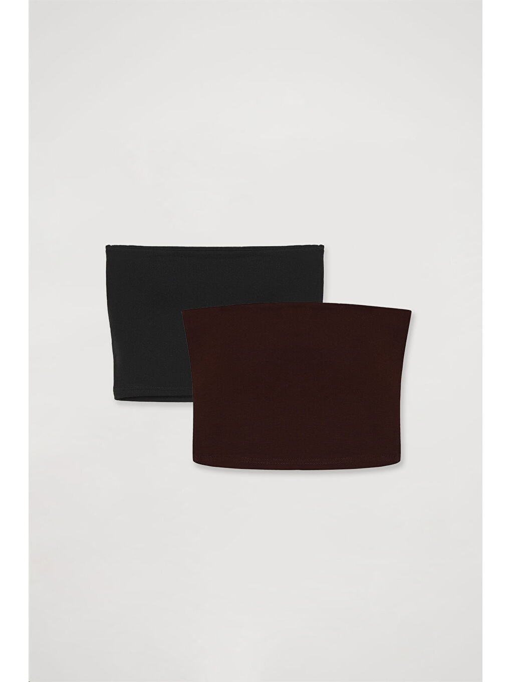 Basic Büstiyer Bluz 2' li Paket Siyah-Kahverengi