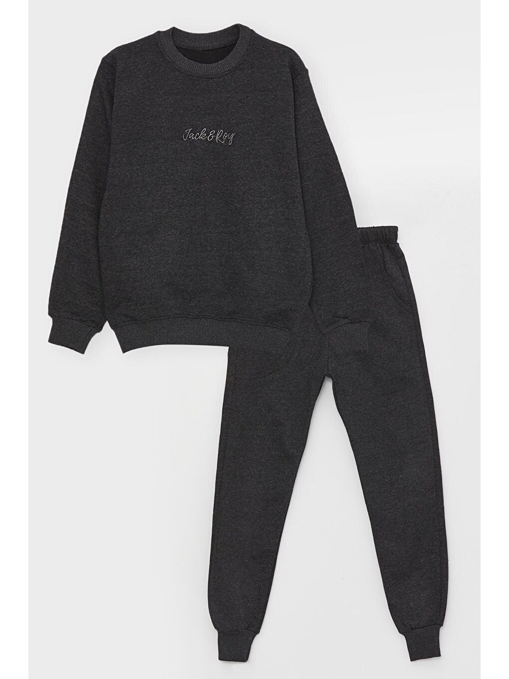 Gri Yazı Baskılı Erkek Çocuk Eşofman Takım-2