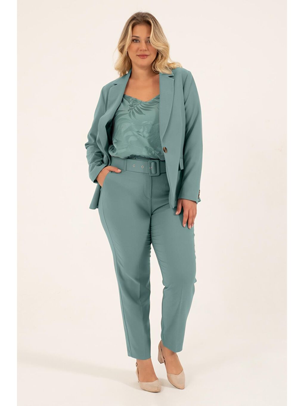 Mylinemoda Mint Yeşil Astarlı Blazer Ceket - 4