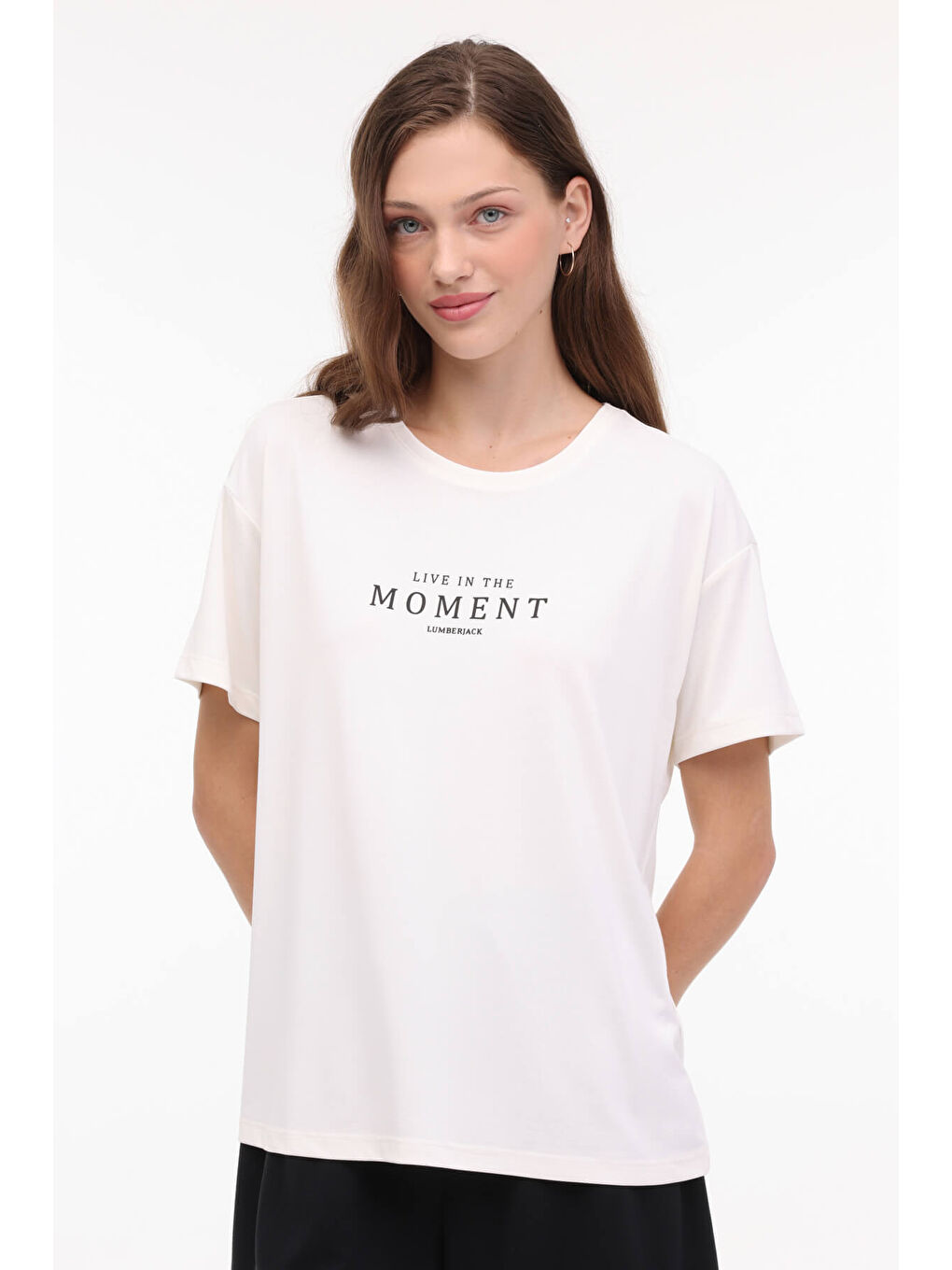 Bej WL FOREVER 11MD1015 4FX Ekru Kadın Kısa Kol T-Shirt