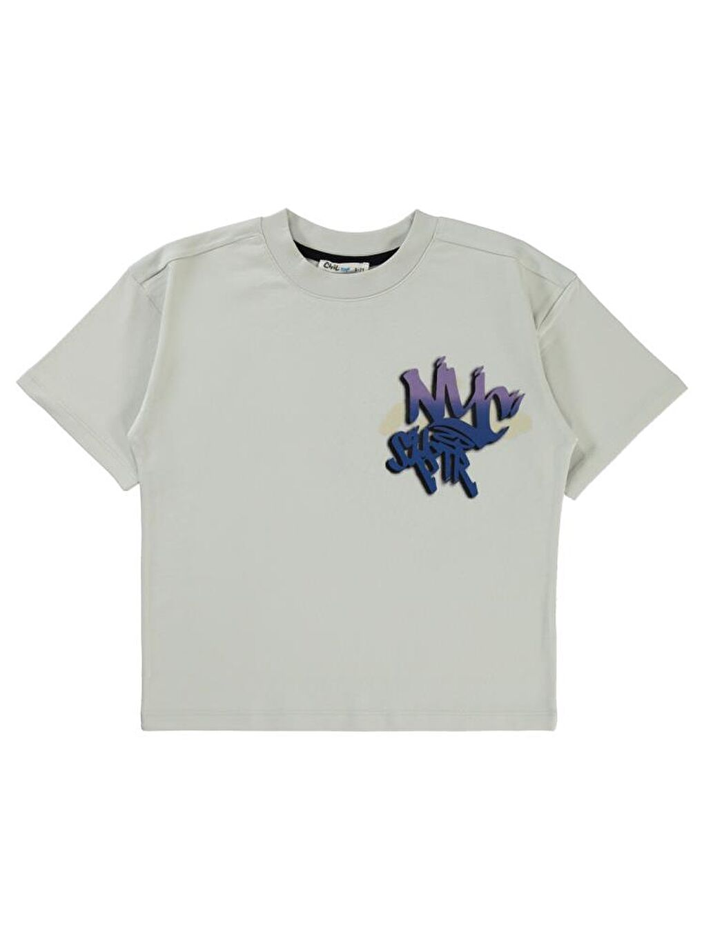 Gri Boys Nyc Baskılı 10-13 Yaş Tişört-1