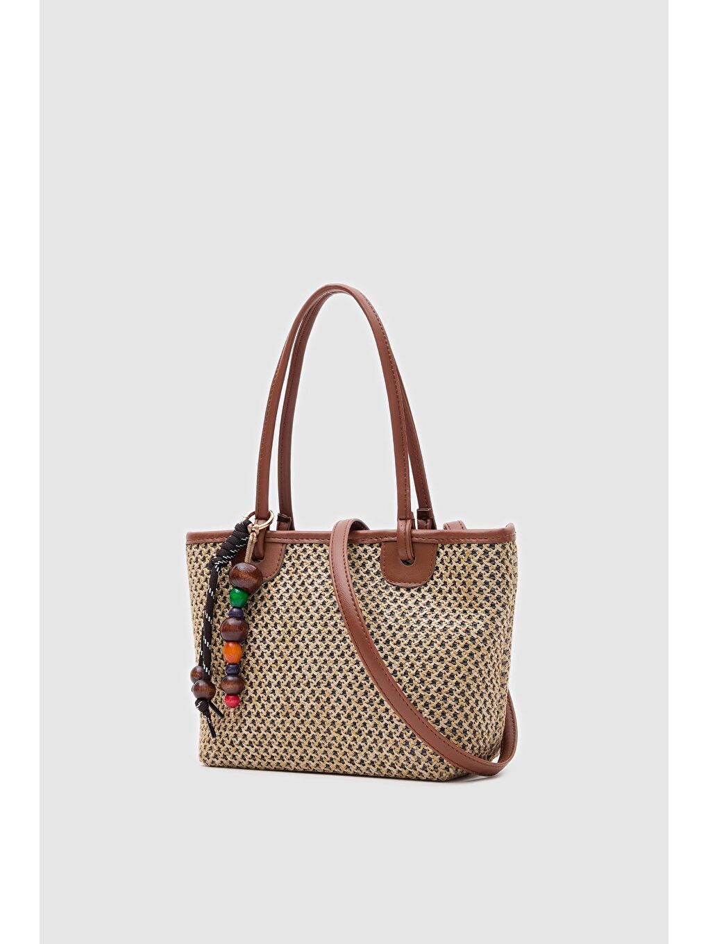 Kahverengi Roen Hasır Omuz Çantası Taba-6