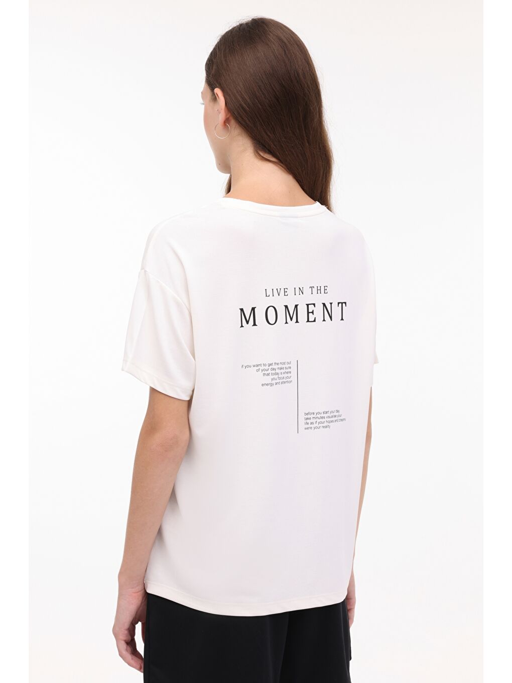 Bej WL FOREVER 11MD1015 4FX Ekru Kadın Kısa Kol T-Shirt-1