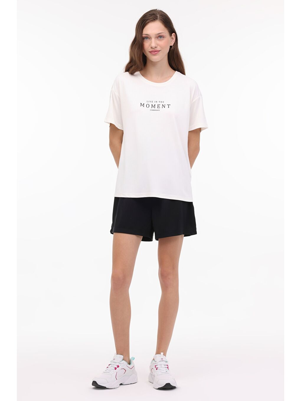 Bej WL FOREVER 11MD1015 4FX Ekru Kadın Kısa Kol T-Shirt-2