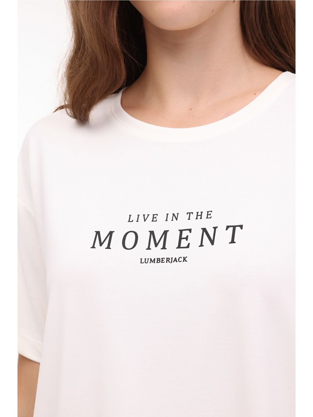 Bej WL FOREVER 11MD1015 4FX Ekru Kadın Kısa Kol T-Shirt-3