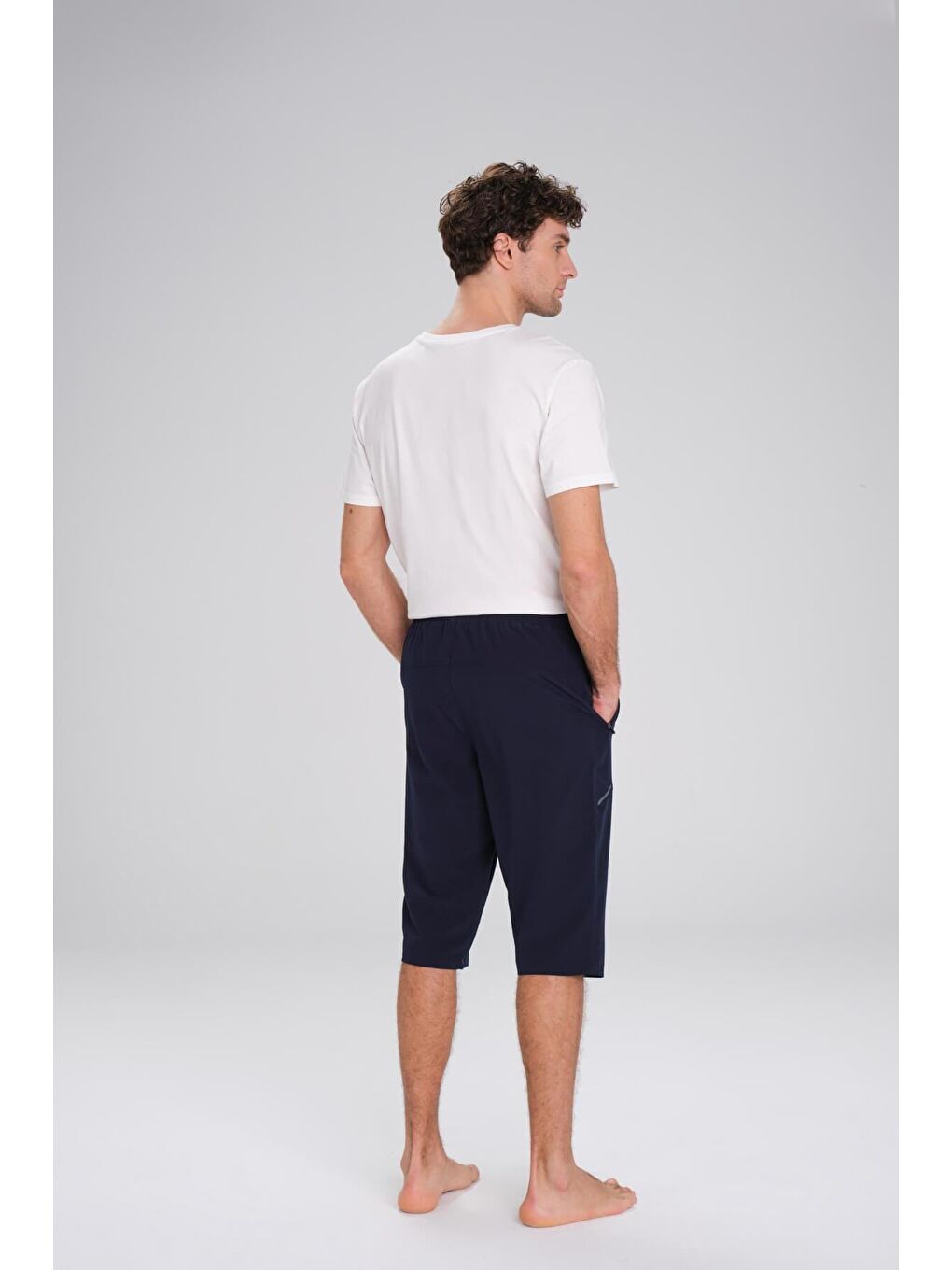 Lacivert Uzun Erkek Havuz Ve Deniz Şortu 2426-2