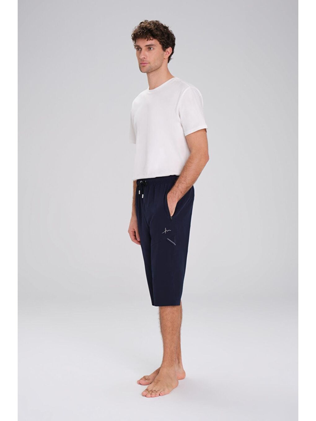 Lacivert Uzun Erkek Havuz Ve Deniz Şortu 2426-3