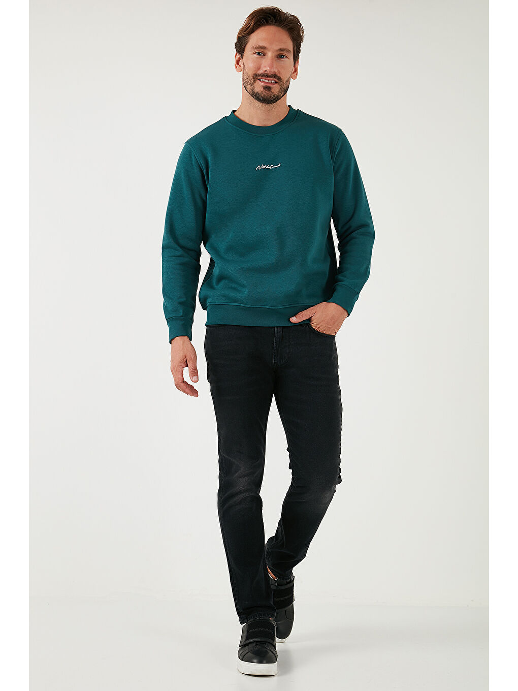 Buratti Petrol Pamuklu Regular Fit Bisiklet Yaka Erkek Sweatshirt 59050121 - 1