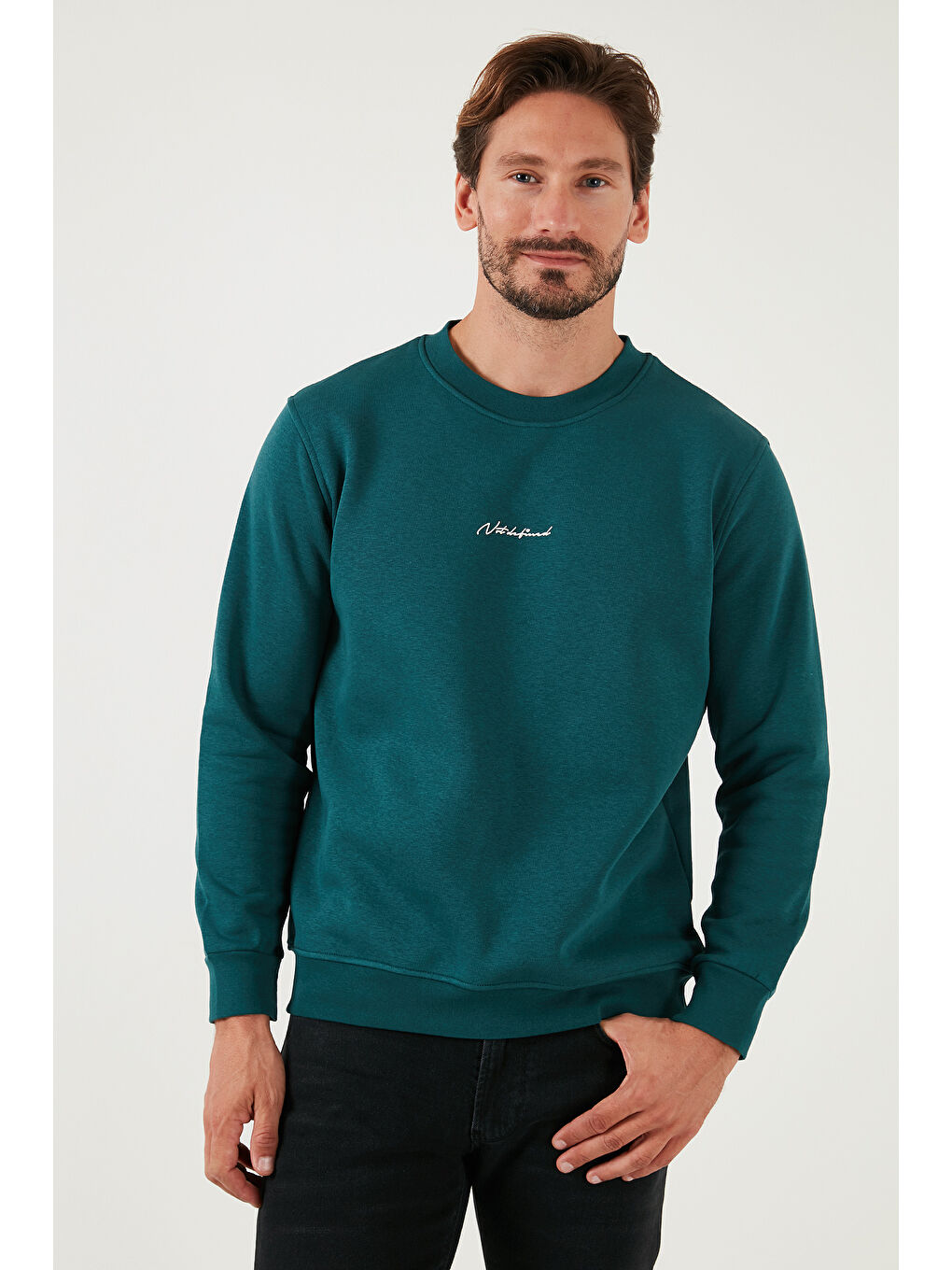 Buratti Petrol Pamuklu Regular Fit Bisiklet Yaka Erkek Sweatshirt 59050121 - 3