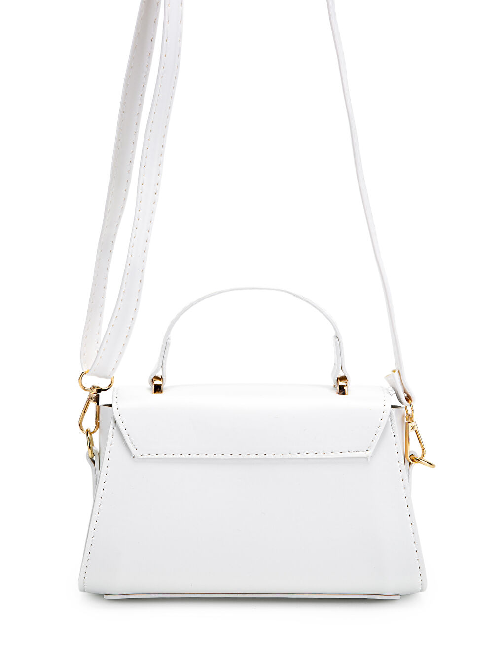 Uzun Askılı Suni Deri Kadın Çapraz Çanta Lenora Beyaz-3