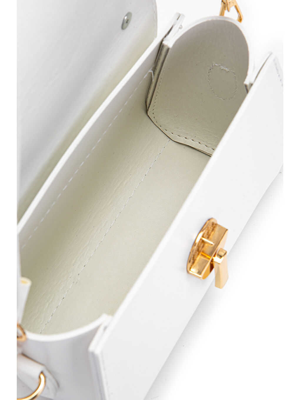 Uzun Askılı Suni Deri Kadın Çapraz Çanta Lenora Beyaz-4