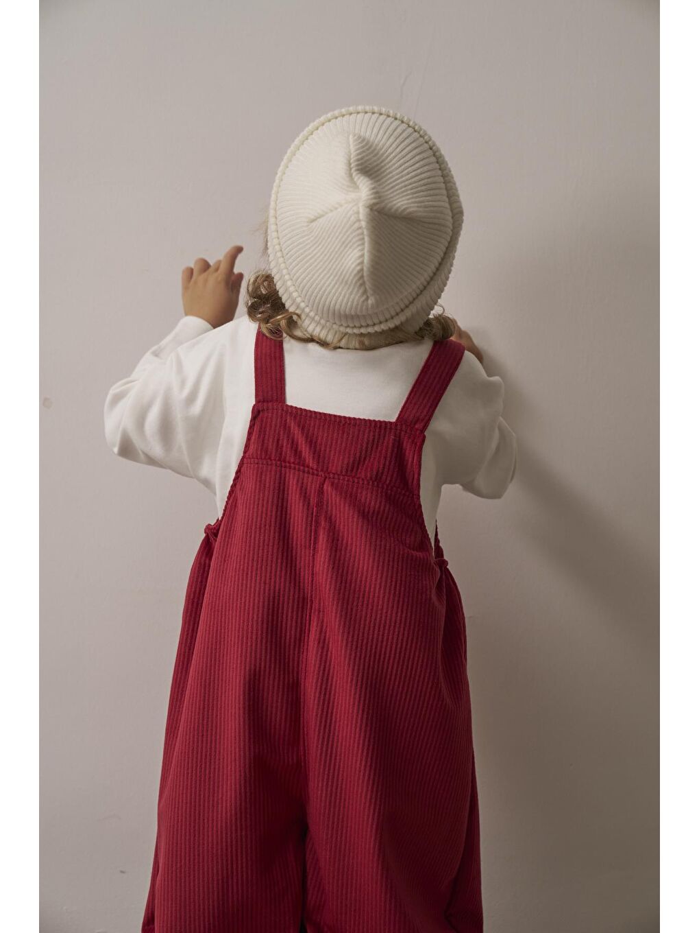 Bordo Childhood Velvet Çocuk Salopet Tulum-7