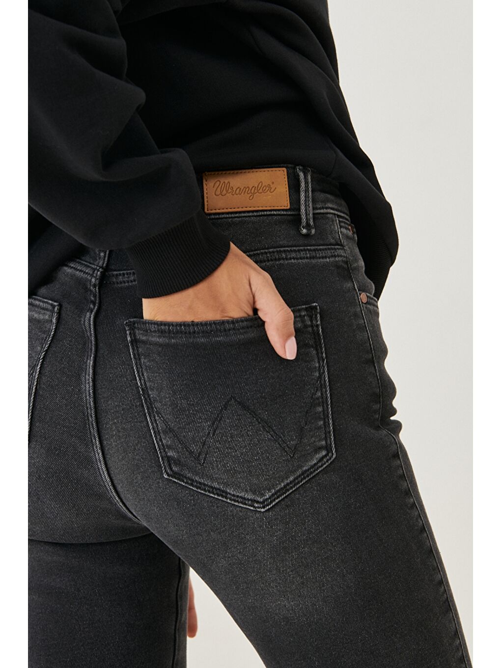 Antrasit High Rise Skinny Fit Denim Esnek Yüksek Bel Jean Jean Pantolon-3