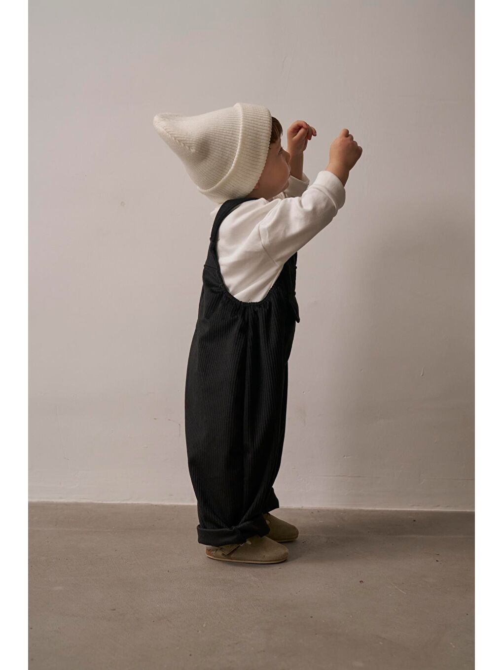 Siyah Childhood Velvet Çocuk Salopet Tulum-6