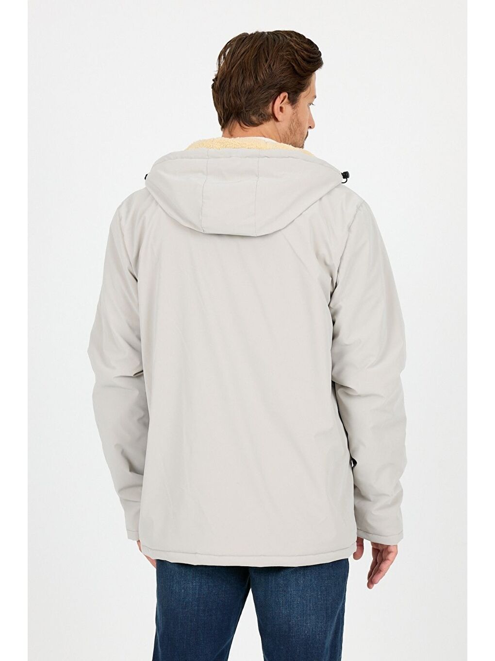 Ekru Vibes x Avmteks Kürklü Kapüşon Detaylı Mont 007-3