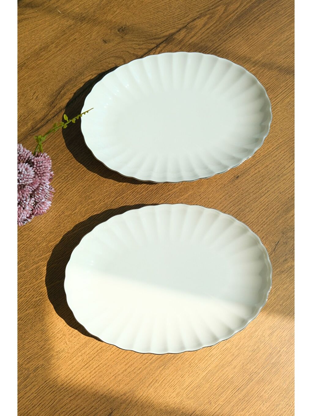 Ekru Bone Luz Platin File Kayık Tabak 27x19cm BNLZF28KY220 2 li-1