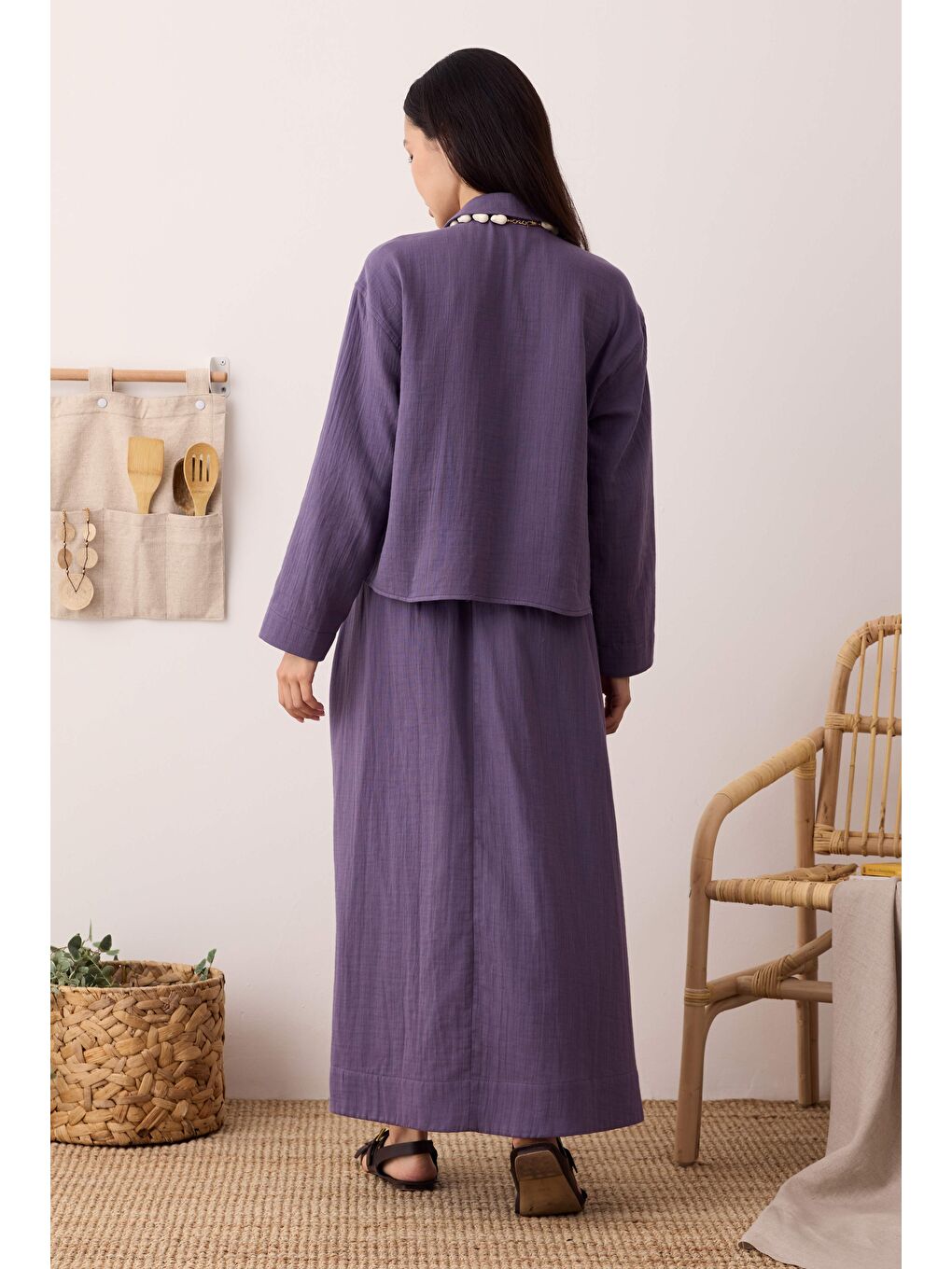 Mor Müslin Cepli Gömlek Menekşe-3