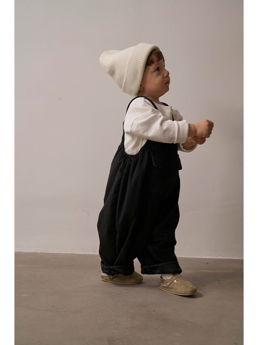 Siyah Childhood Velvet Çocuk Salopet Tulum-7