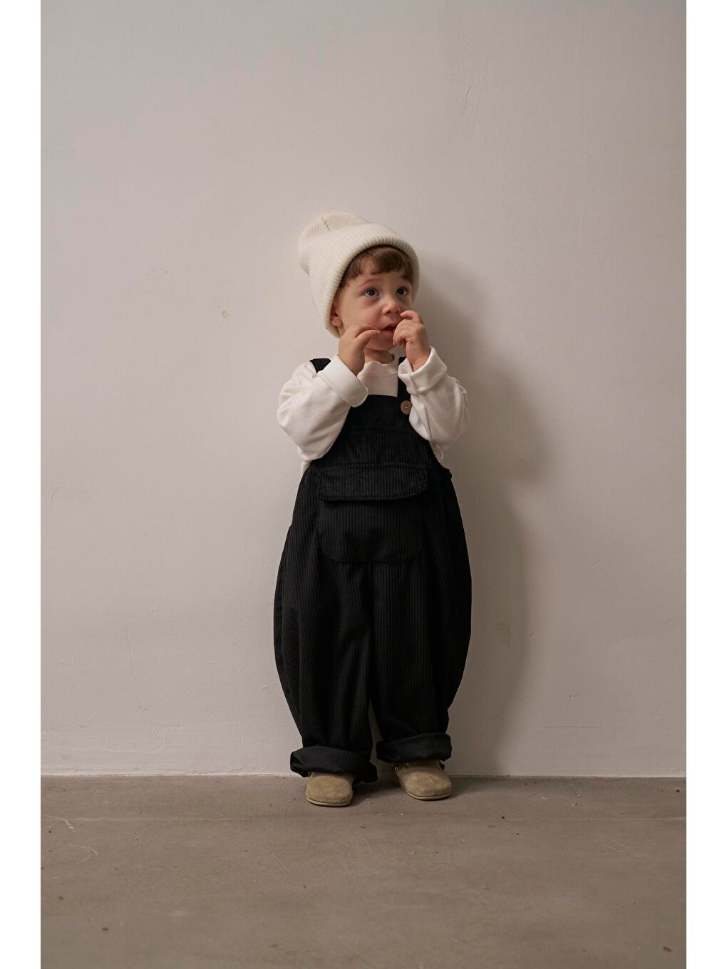 Siyah Childhood Velvet Çocuk Salopet Tulum-8