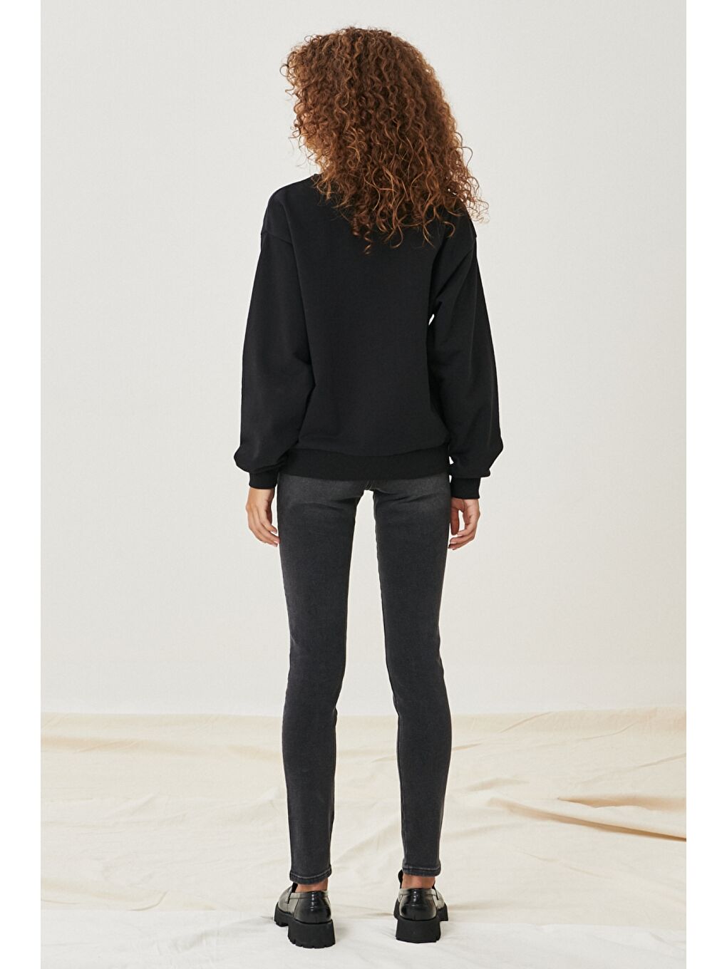 Antrasit High Rise Skinny Fit Denim Esnek Yüksek Bel Jean Jean Pantolon-4