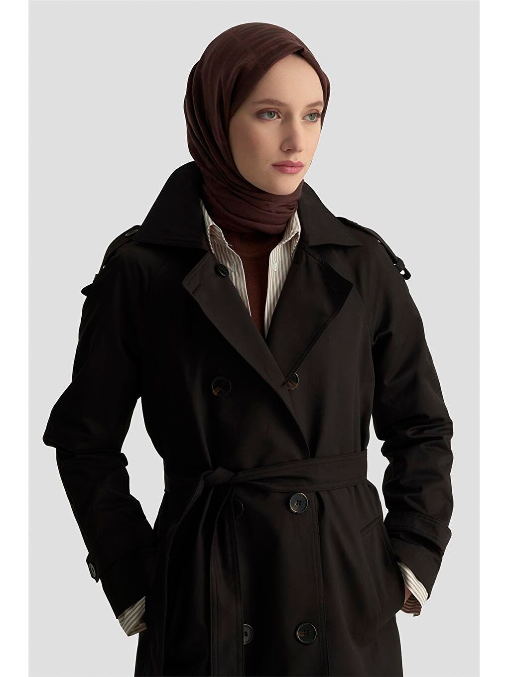 Trençkot 25Kt713 Siyah-1