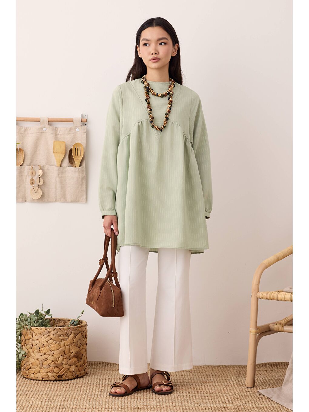 Haki V Panama Tunik Okaliptus-2