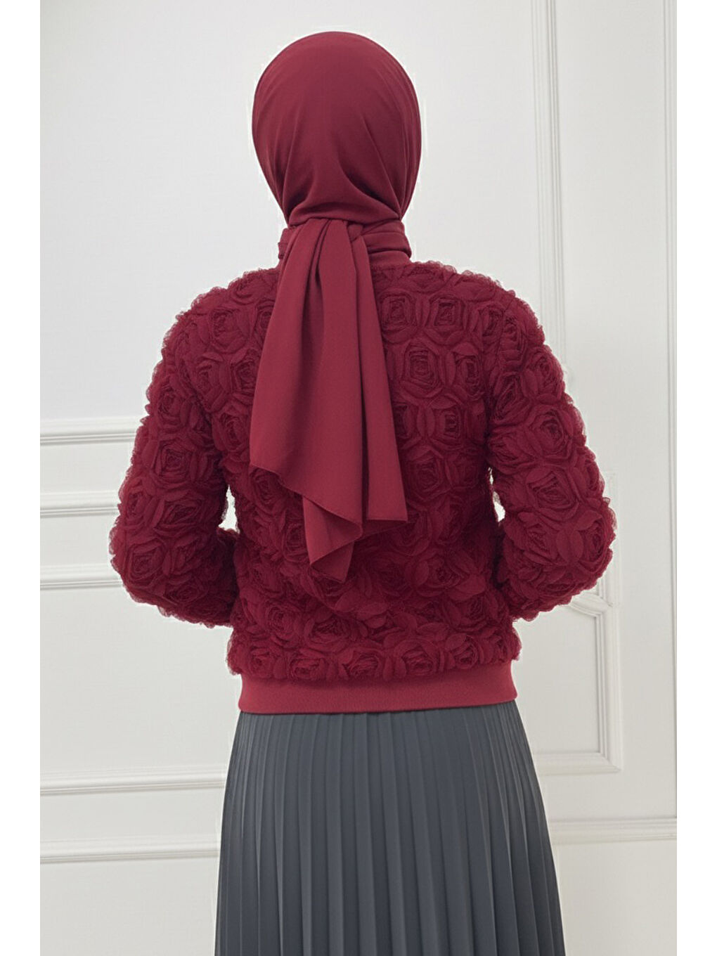 Güllü Tül Mont Bordo - 28014-BORDO-2