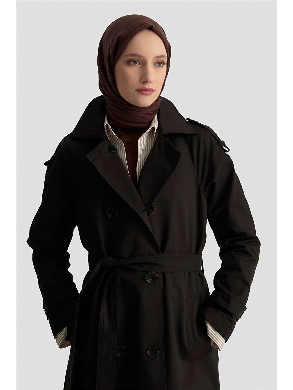 Trençkot 25Kt713 Siyah-3