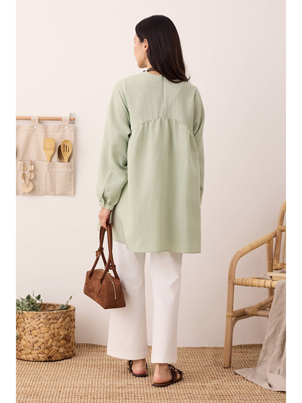 Haki V Panama Tunik Okaliptus-3