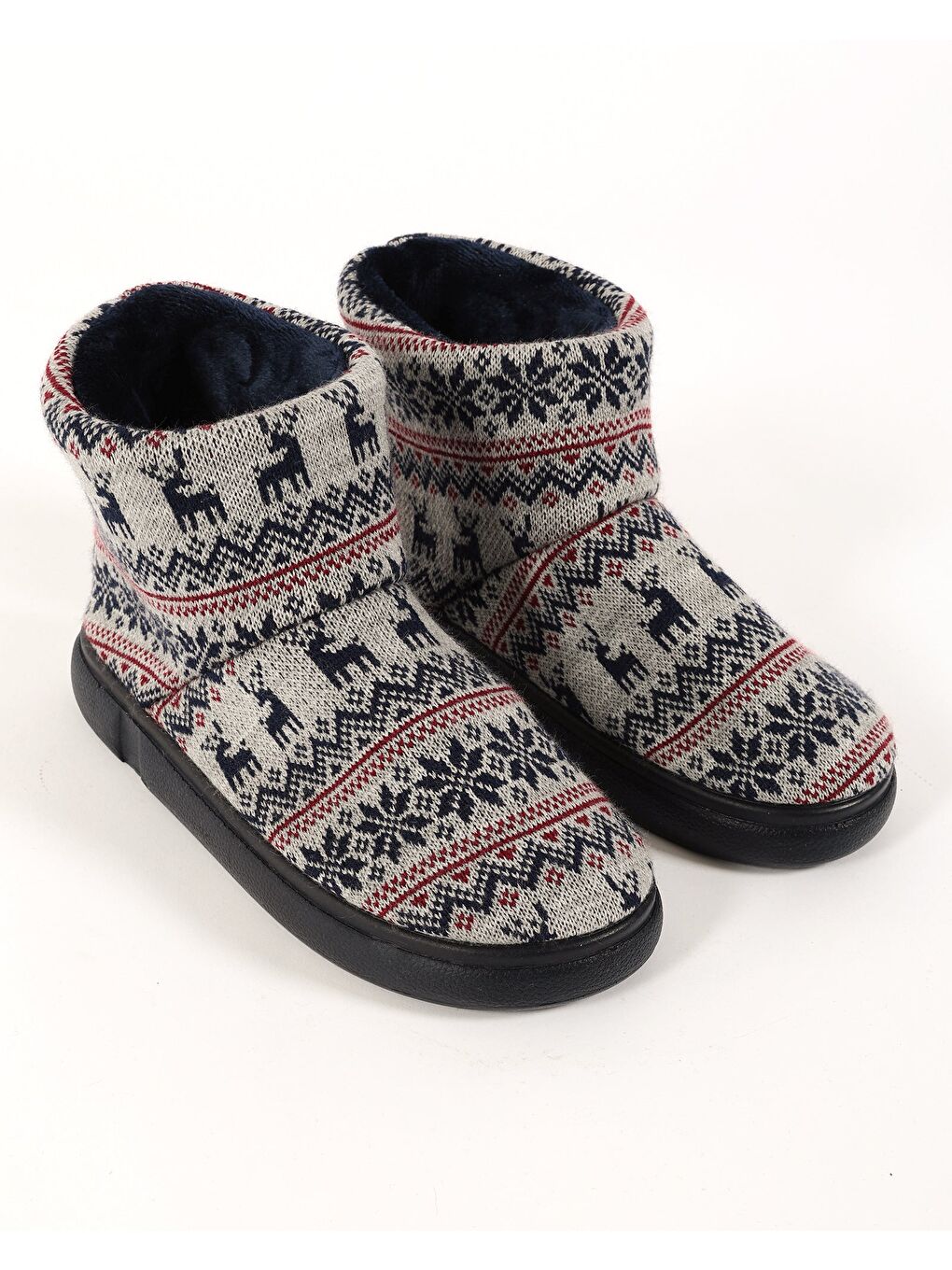 Kırmızı Örgü Detaylı Erkek Panduf - Jonas