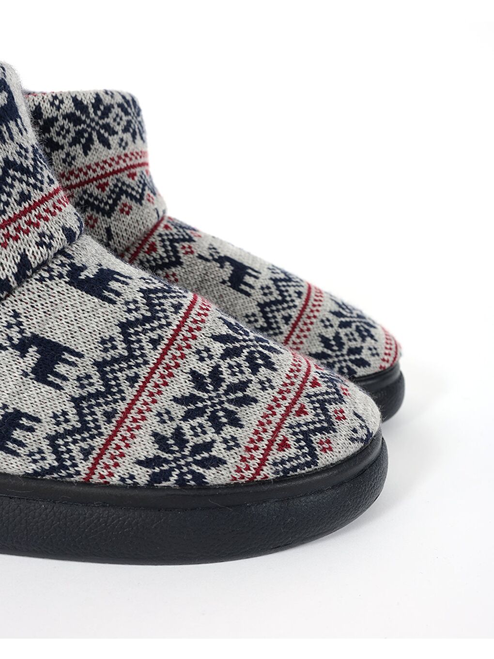 Kırmızı Örgü Detaylı Erkek Panduf - Jonas-1