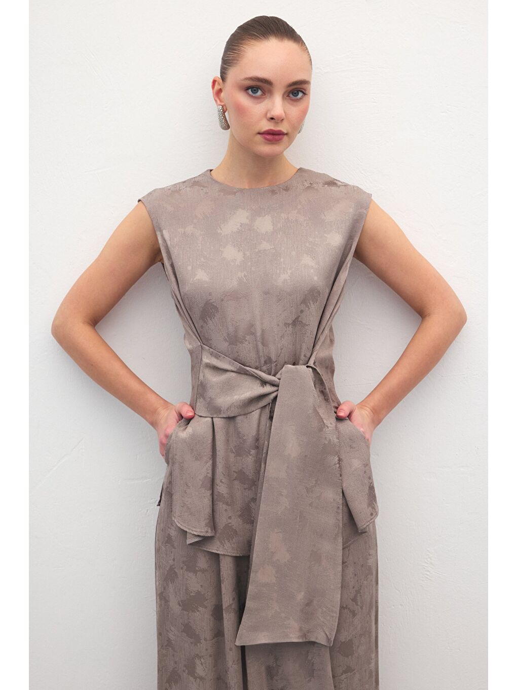 Bej Camila Bluz - Vizon-1